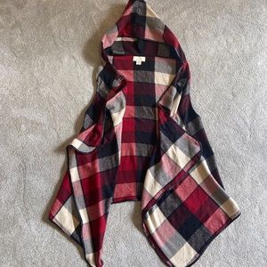 Quagga Green Label Sweater Wrap Poncho Vest Plaid